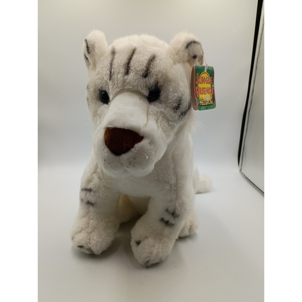 Kellytoy Plush Kids 10" White NWT Jungle Friends Tiger Stuffed Animal Striped